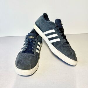 Adidas youth Courtside Navy and White Sneakers
